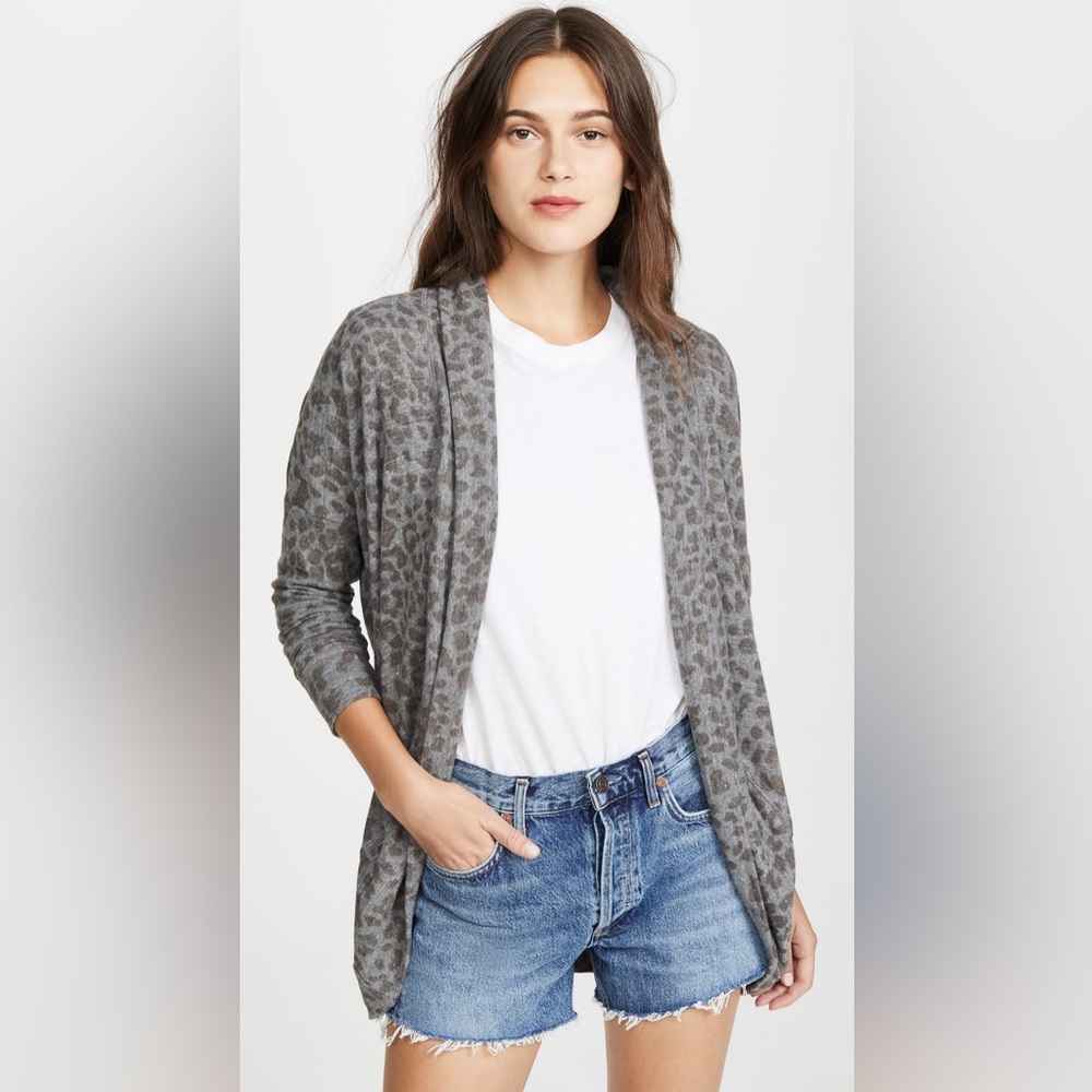 Sundry Leopard Print Cardigan Size 2/M - image 2